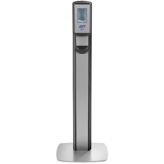 Picture of Purell Messenger CS8 Panel Floor Stand With Hand Sanitizer Dispenser, Graphite