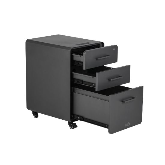 Picture of VARIDESK 15-3/4inW x 19-5/8inD Lateral 3-Drawer Mobile File Cabinet, Gray