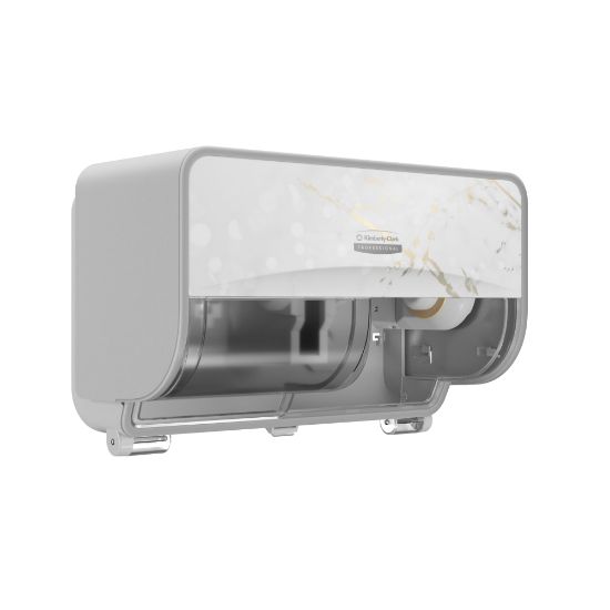 Picture of Kimberly-Clark Professional ICON Coreless Standard 2-Roll Toilet Paper Dispenser With Faceplate, Horizontal, Cherry Blossom