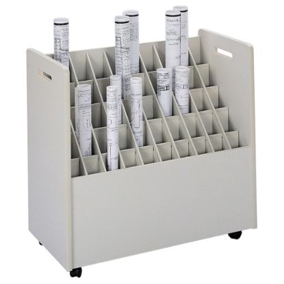 Picture of Safco Mobile Roll File, 50 Compartments, 2 3/4in Tubes