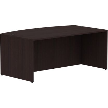 Picture of Lorell 72inW Bow-Front Computer Desk Shell, Espresso