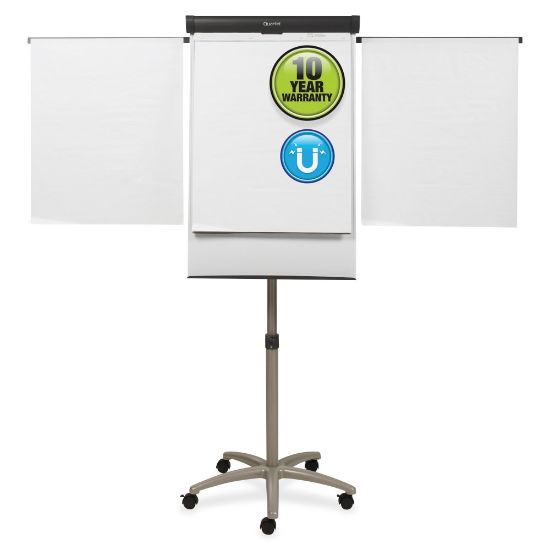 Picture of Quartet Compass Mobile Magnetic Dry-Erase Whiteboard/Flipchart Presentation Easel, 3ft x 2ft, Metal Frame With Graphite Finish