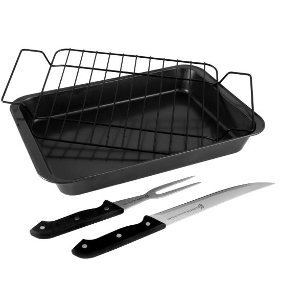 Picture of Gibson Home Reilly 4-Piece Non-Stick Roaster Set, Black