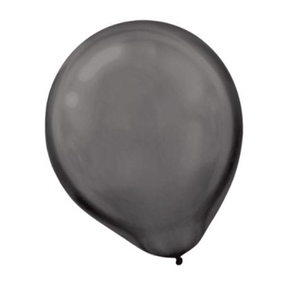 Picture of Amscan Pearlized Latex Balloons, 12in, Jet Black, Pack Of 72 Balloons, Set Of 2 Packs