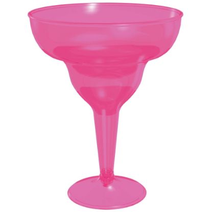 Picture of Amscan Summer Luau Plastic Margarita Glasses, 20 Oz, Pink, Pack Of 20 Glasses