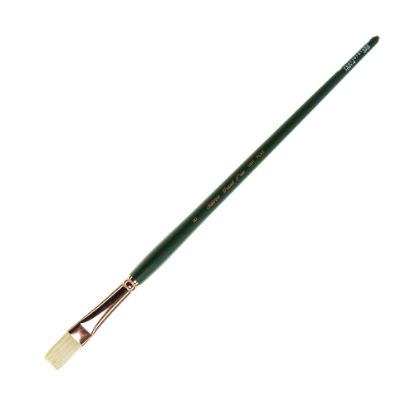 Picture of Silver Brush Grand Prix Paint Brush Series 1001, Size 8, Flat Bristle, Hog Hair, Green