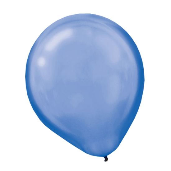 Picture of Amscan Pearlized Latex Balloons, 12in, Royal Blue, Pack Of 72 Balloons, Set Of 2 Packs