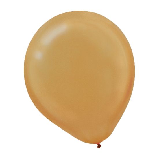 Picture of Amscan Pearlized Latex Balloons, 12in, Gold, Pack Of 72 Balloons, Set Of 2 Packs