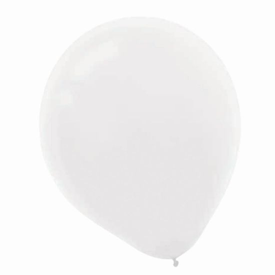 Picture of Amscan Latex Balloons, 12in, White, 15 Balloons Per Pack, Set Of 4 Packs