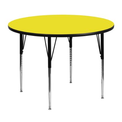 Picture of Flash Furniture 48in Round HP Laminate Activity Table With Standard Height-Adjustable Legs, Yellow