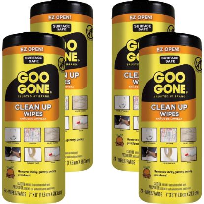 Picture of Goo Gone Tough Task Wipes - Wipe - 24 / Canister - 4 / Carton - White