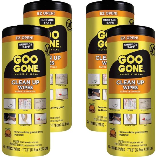 Picture of Goo Gone Tough Task Wipes - Wipe - 24 / Canister - 4 / Carton - White