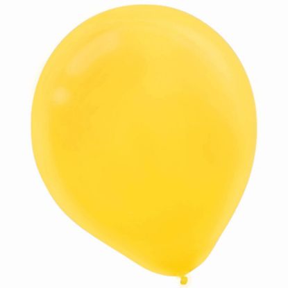 Picture of Amscan Latex Balloons, Sunshine Yellow, 12in, 15 Balloons Per Pack, Set Of 4 Packs