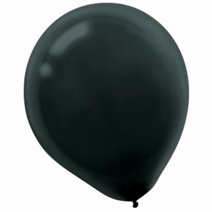 Picture of Amscan Latex Balloons, 12in, Jet Black, 15 Balloons Per Pack, Set Of 4 Packs