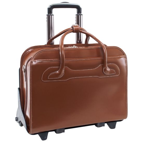 Picture of McKlein W-Series Willowbrook Wheeled Briefcase With 15in Laptop Pocket, Brown