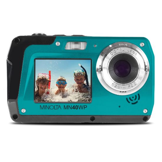 Picture of Minolta MN40WP 48.0-Megapixel Waterproof Digital Camera, Blue