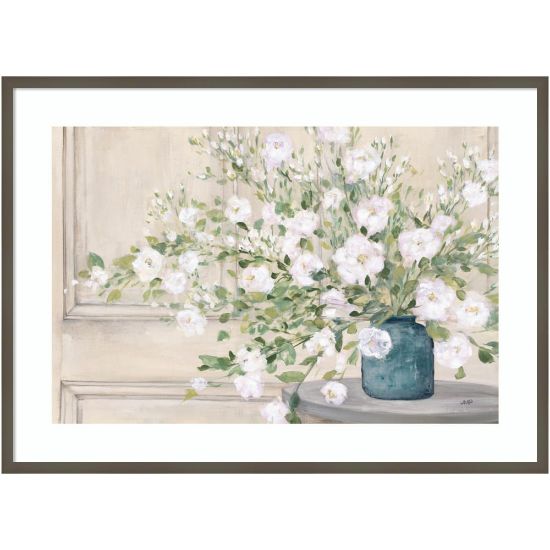 Picture of Amanti Art White Bouquet by Julia Purinton Wood Framed Wall Art Print, 41inW x 30inH, Gray