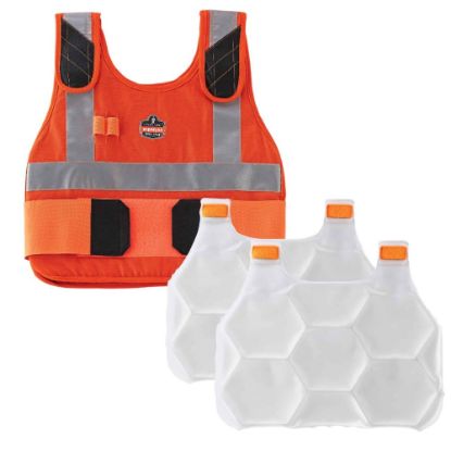 Picture of Ergodyne Chill-Its Phase Change Cooling Vest, Premium FR, Small/Medium, Orange, 6215