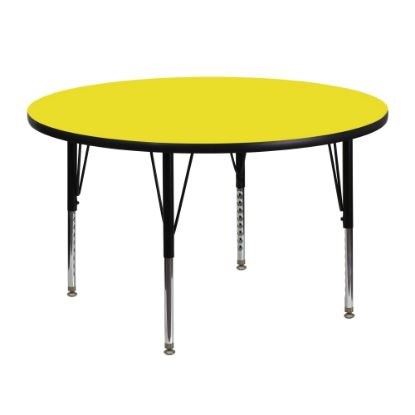 Picture of Flash Furniture 48in Round HP Laminate Activity Table With Short Height-Adjustable Legs, Yellow