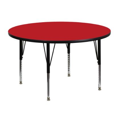 Picture of Flash Furniture 48in Round HP Laminate Activity Table With Short Height-Adjustable Legs, Red