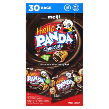 Picture of Meiji Hello Panda Chocolate Creme Filled Cookies 0.75oz Bags, Box of  30