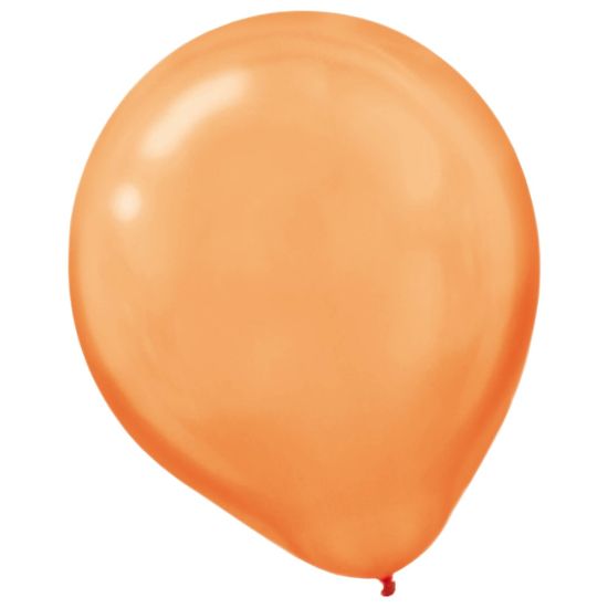 Picture of Amscan Latex Balloons, 12in, Orange, 15 Balloons Per Pack, Set Of 4 Packs