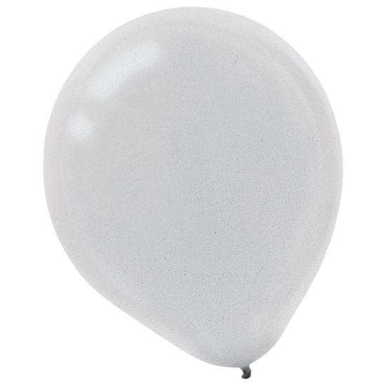 Picture of Amscan Latex Balloons, 12in, Silver, 15 Balloons Per Pack, Set Of 4 Packs