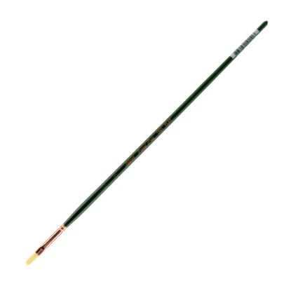 Picture of Silver Brush Grand Prix Paint Brush Series 1001, Size 1, Flat Bristle, Hog Hair, Green