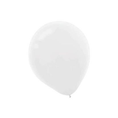 Picture of Amscan Glossy Latex Balloons, 9in, Frosty White, 20 Balloons Per Pack, Set Of 4 Packs