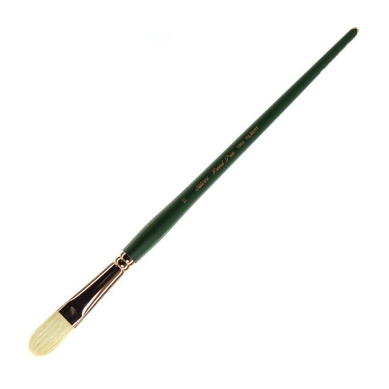 Picture of Silver Brush Grand Prix Paint Brush Series 1003, Size 10, Filbert Bristle, Hog Hair, Green