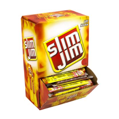 Picture of Slim Jim Snack-Sized Smoked Meat Sticks, 0.28 Oz, Box Of 120 Sticks