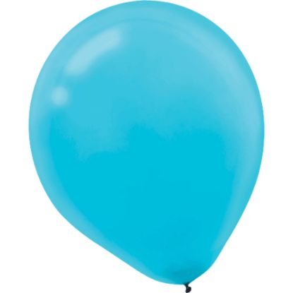 Picture of Amscan Glossy Latex Balloons, 9in, Caribbean Blue, 20 Balloons Per Pack, Set Of 4 Packs