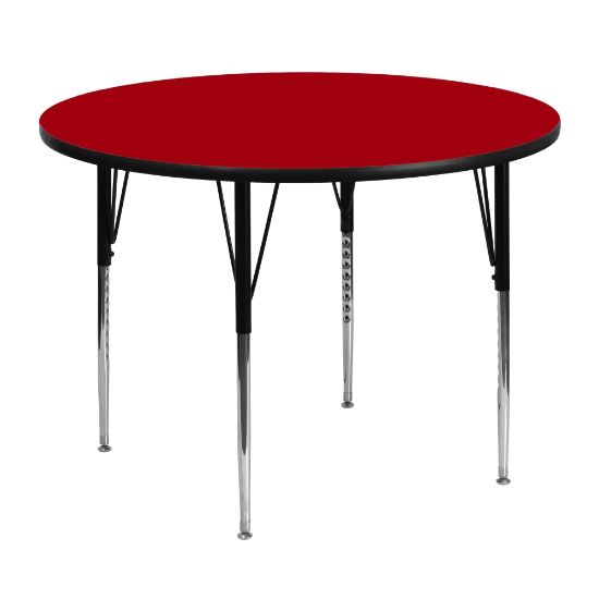 Picture of Flash Furniture 48in Round Thermal Laminate Activity Table With Standard Height-Adjustable Legs, Red