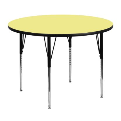 Picture of Flash Furniture 48in Round Thermal Laminate Activity Table With Standard Height-Adjustable Legs, Yellow