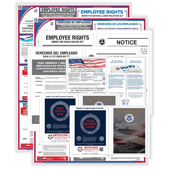 Picture of ComplyRight Federal Contractor (Construction) Labor Law Poster Set, Bilingual