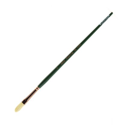 Picture of Silver Brush Grand Prix Paint Brush Series 1003, Size 6, Filbert Bristle, Hog Hair, Green