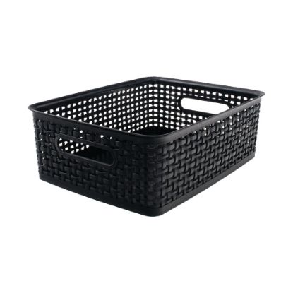 Picture of Realspace Plastic Weave Bin, Medium Size, Black