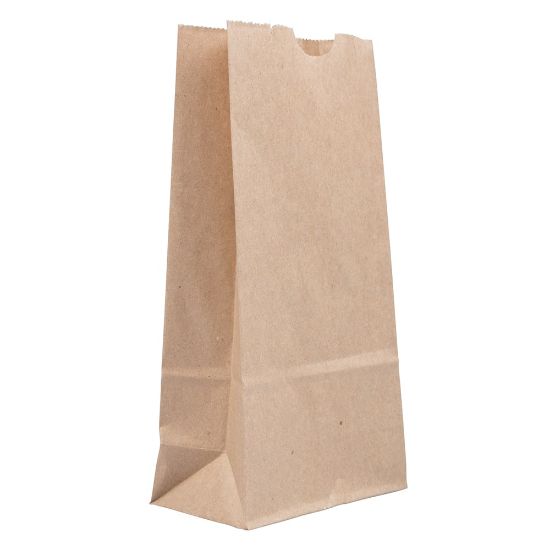 Picture of JAM Paper Small Kraft Lunch Bags, 4-1/4in x 8in x 2-1/4in, Brown, Pack Of 25 Bags