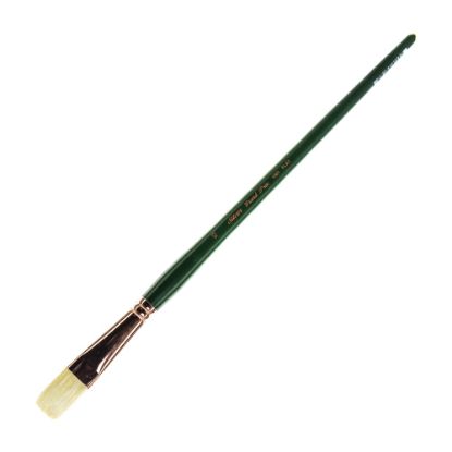 Picture of Silver Brush Grand Prix Paint Brush Series 1001, Size 10, Flat Bristle, Hog Hair, Green