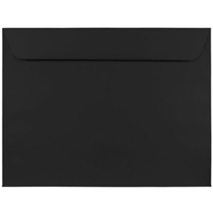 Picture of JAM Paper Booklet Envelopes, 9in x 12in, Gummed Seal, Smooth Black, Pack Of 25