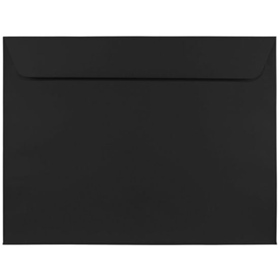 Picture of JAM Paper Booklet Envelopes, 9in x 12in, Gummed Seal, Smooth Black, Pack Of 25