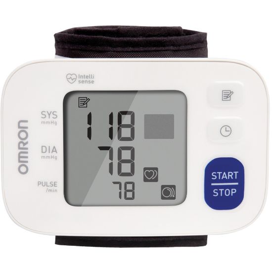 Picture of Omron 3 Series Wrist Blood Pressure Monitor - For Blood Pressure - Irregular Heartbeat Detection, Hypertension Indicator, Bluetooth Connectivity, Memory Storage, Clinically Validated, LCD Display, Easy-to-read Display