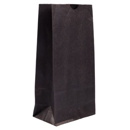 Picture of JAM Paper Small Kraft Lunch Bags, 8 x 4 1/8 x 2 1/4, Black, Pack Of 25 Bags