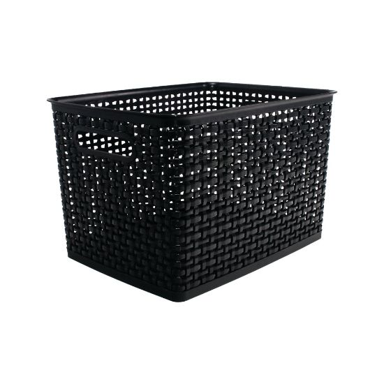 Picture of Realspace Plastic Weave Bin, Large Size, Black