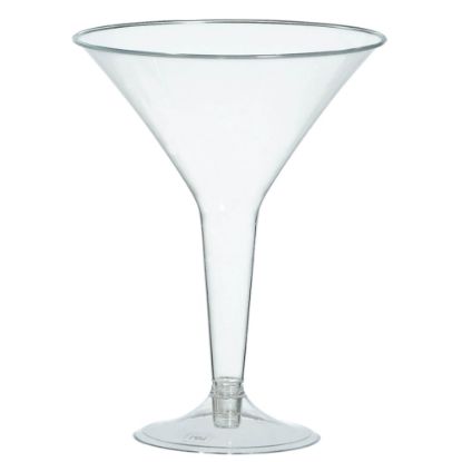 Picture of Amscan Plastic Martini Glasses, 8 Oz, Clear, 20 Glasses Per Pack, Case Of 2 Packs