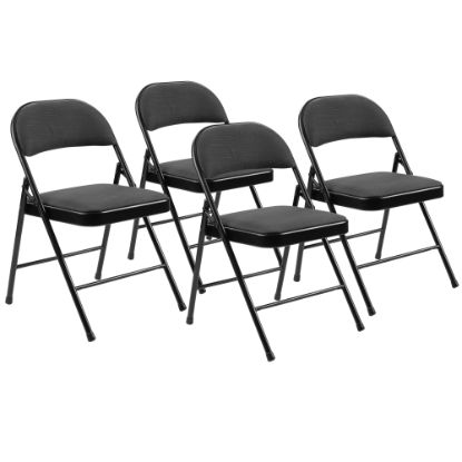 Picture of National Public Seating Commercialine 970 Series Fabric Upholstered Folding Chairs, Star Trail Black, Pack Of 4 Chairs