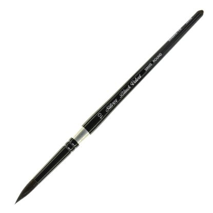 Picture of Silver Brush 3000S Black Velvet Series Paint Brush, Size 10, Round Bristle, Squirrel Hair/Synthetic Filament, Multicolor