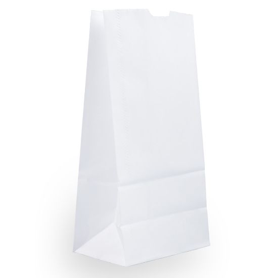 Picture of JAM Paper Medium Kraft Lunch Bags, 9 3/4 x 5 x 3, White, Pack Of 25 Bags