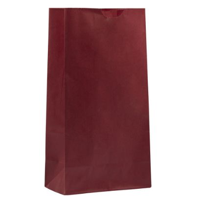 Picture of JAM Paper Medium Kraft Lunch Bags, 9 3/4 x 5 x 3, Red, Pack Of 25 Bags