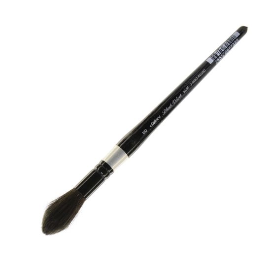 Picture of Silver Brush 3025S Black Velvet Series Paint Brush, Medium, Jumbo Round Wash Bristle, Squirrel Hair/Synthetic Filament, Multicolor